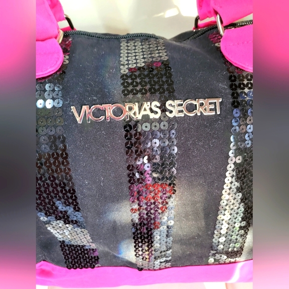 Victoria's Secret Black and Pink Sequin Tote - Picture 3 of 9